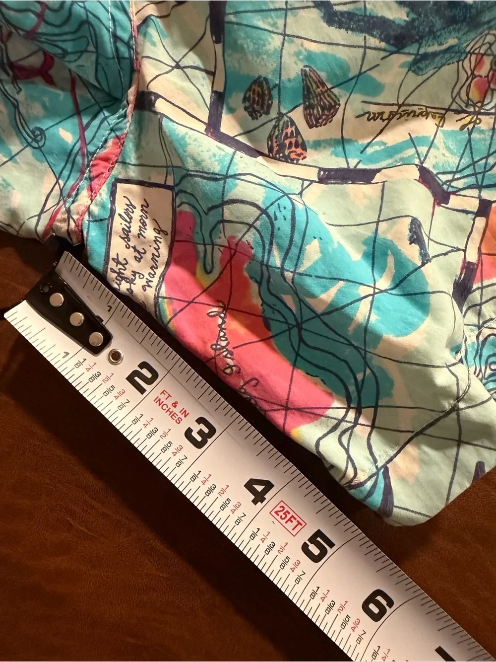Lilly Pulitzer Men's Small Map Print Capri Trunk Swim Trunks